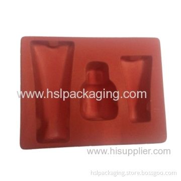 Beautiful Red Color Ps Flocking Tray For Cosmetic 